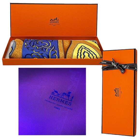 Hermès 100% Silk Pleated Scarf, ironed flat to highlight refined look in wear - Picture 1 of 14